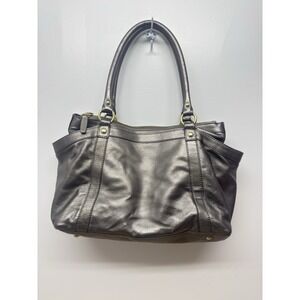 J.Crew Vintage Silver Soft Metallic‎ Handbag Satchel Shoulder Bag #46